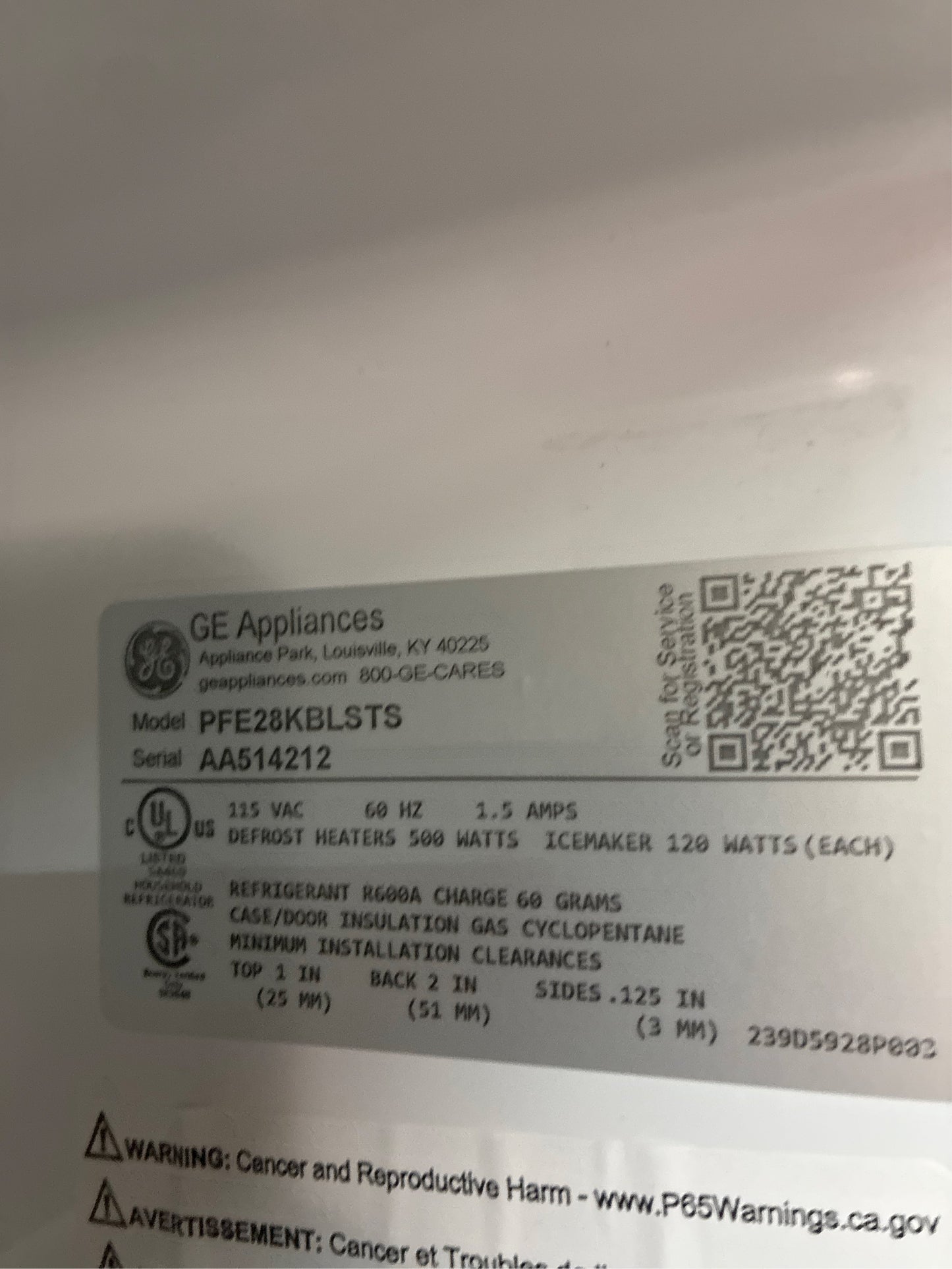 GE 27.8-cu ft French Door Fridge