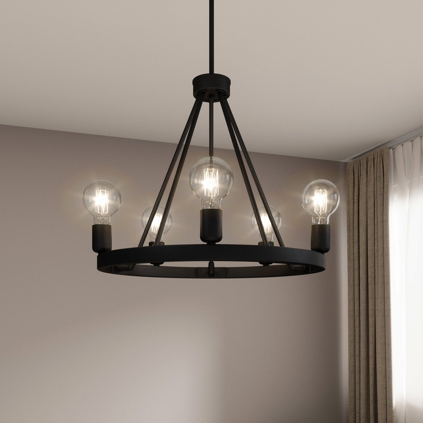 Quoizel Pendle 5-Light Matte Black Chandelier
