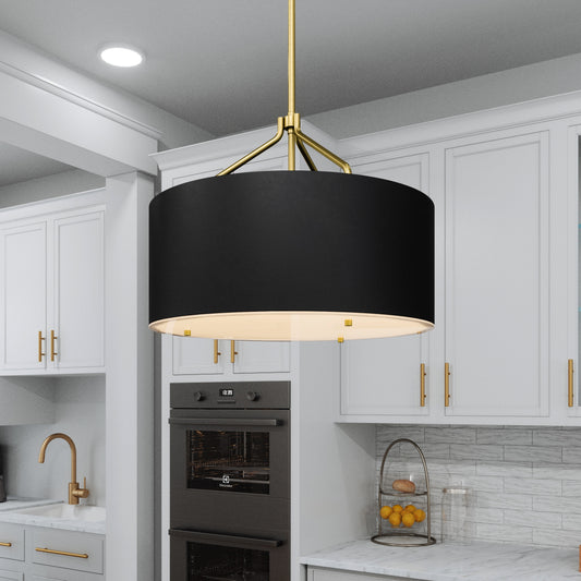 Quoizel Covington 3-Light Drum Pendant Light