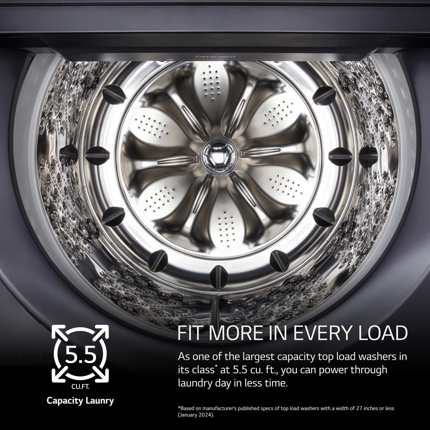 LG 5.5-cu ft Top-Load Washer (Matte Black)