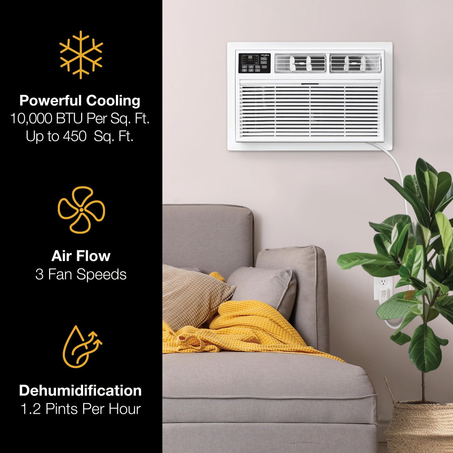 Whirlpool 10000-BTU 450-sq ft Through-the-wall AC