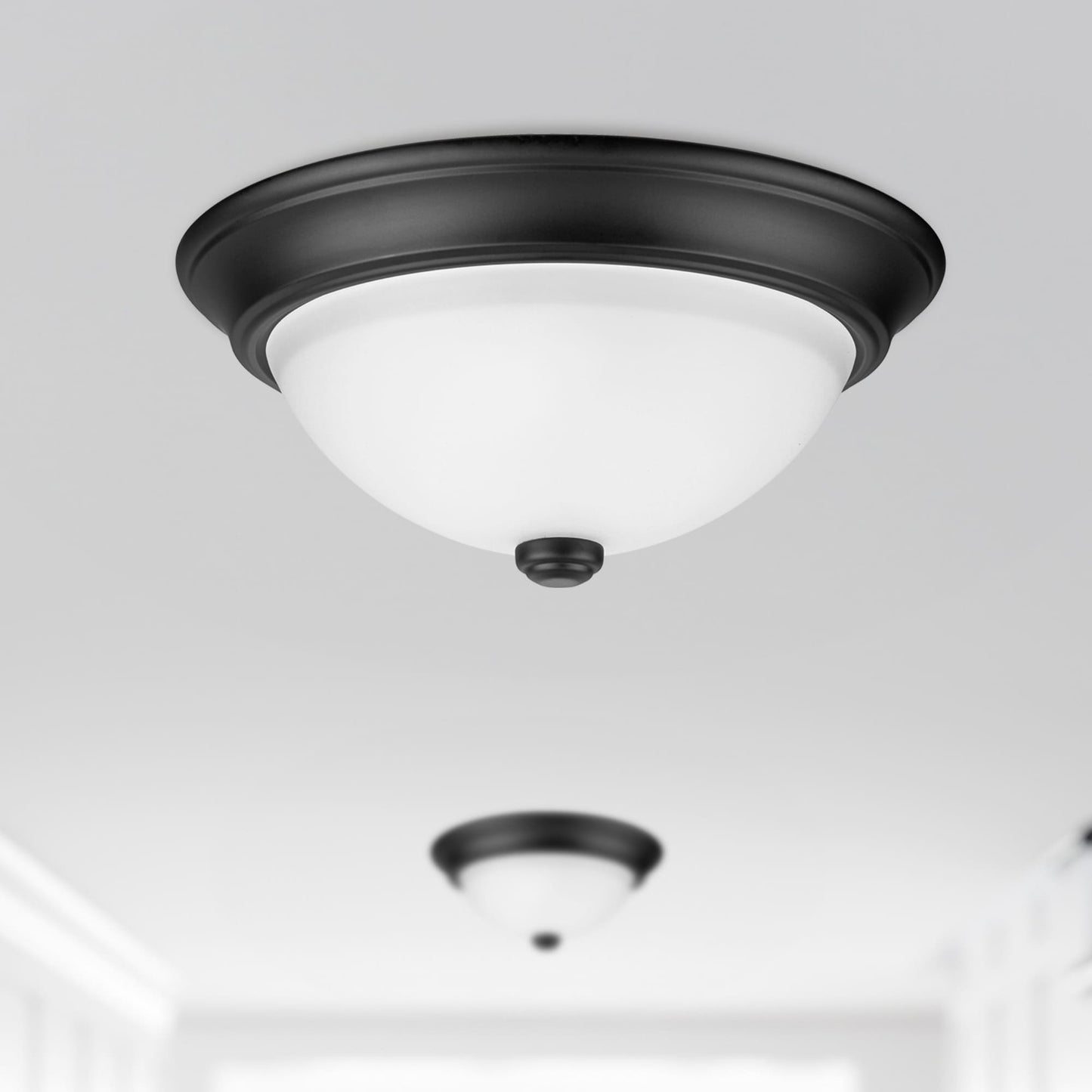 Project Source Matte Black Led Flush Mount