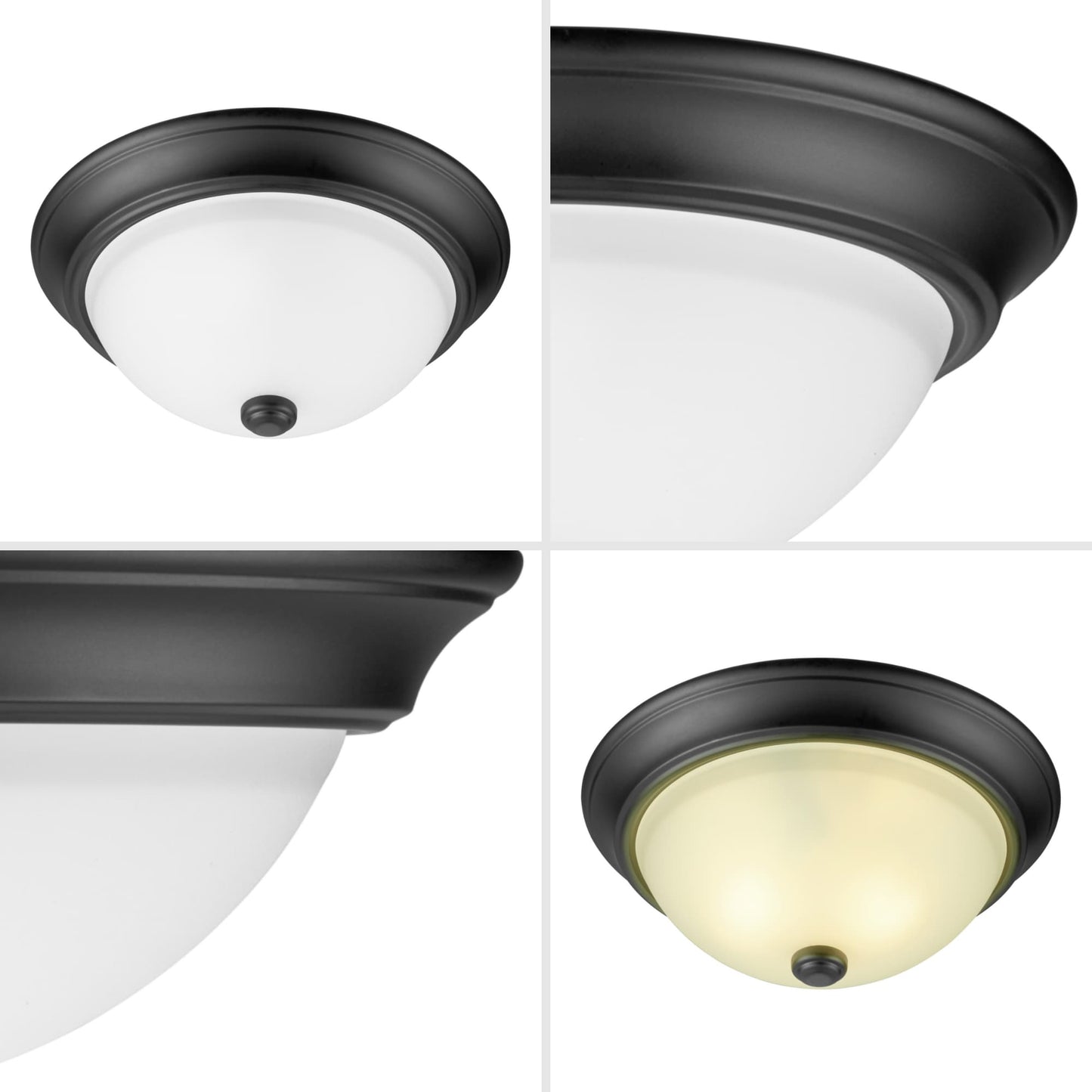 Project Source Matte Black Led Flush Mount