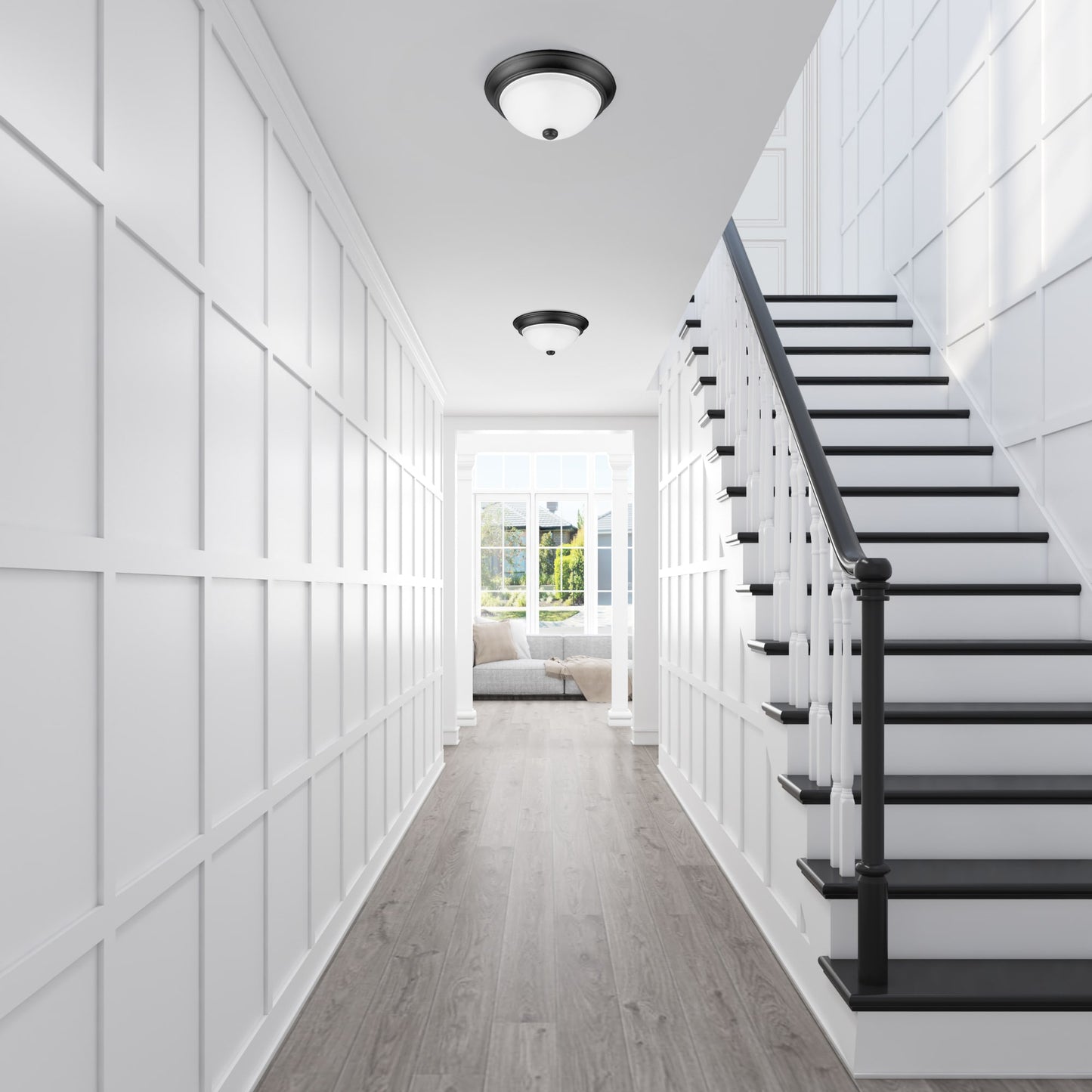 Project Source Matte Black Led Flush Mount