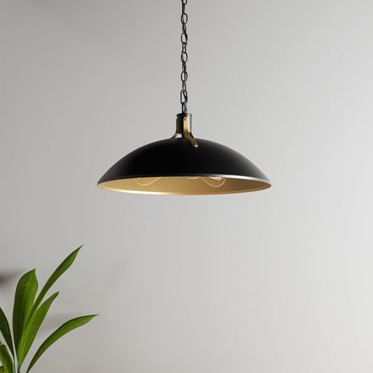 Quoizel Lassen 3-Light Black/Gold Pendant