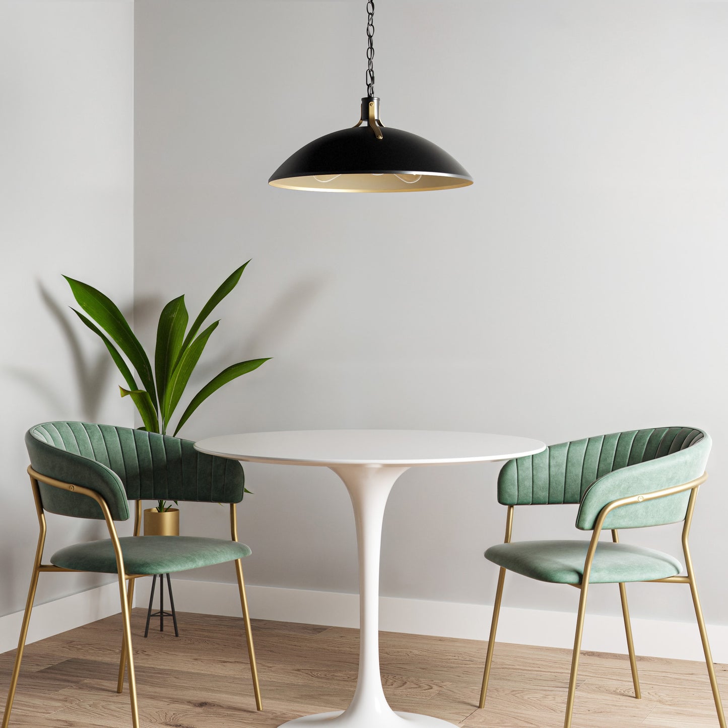 Quoizel Lassen 3-Light Black/Gold Pendant