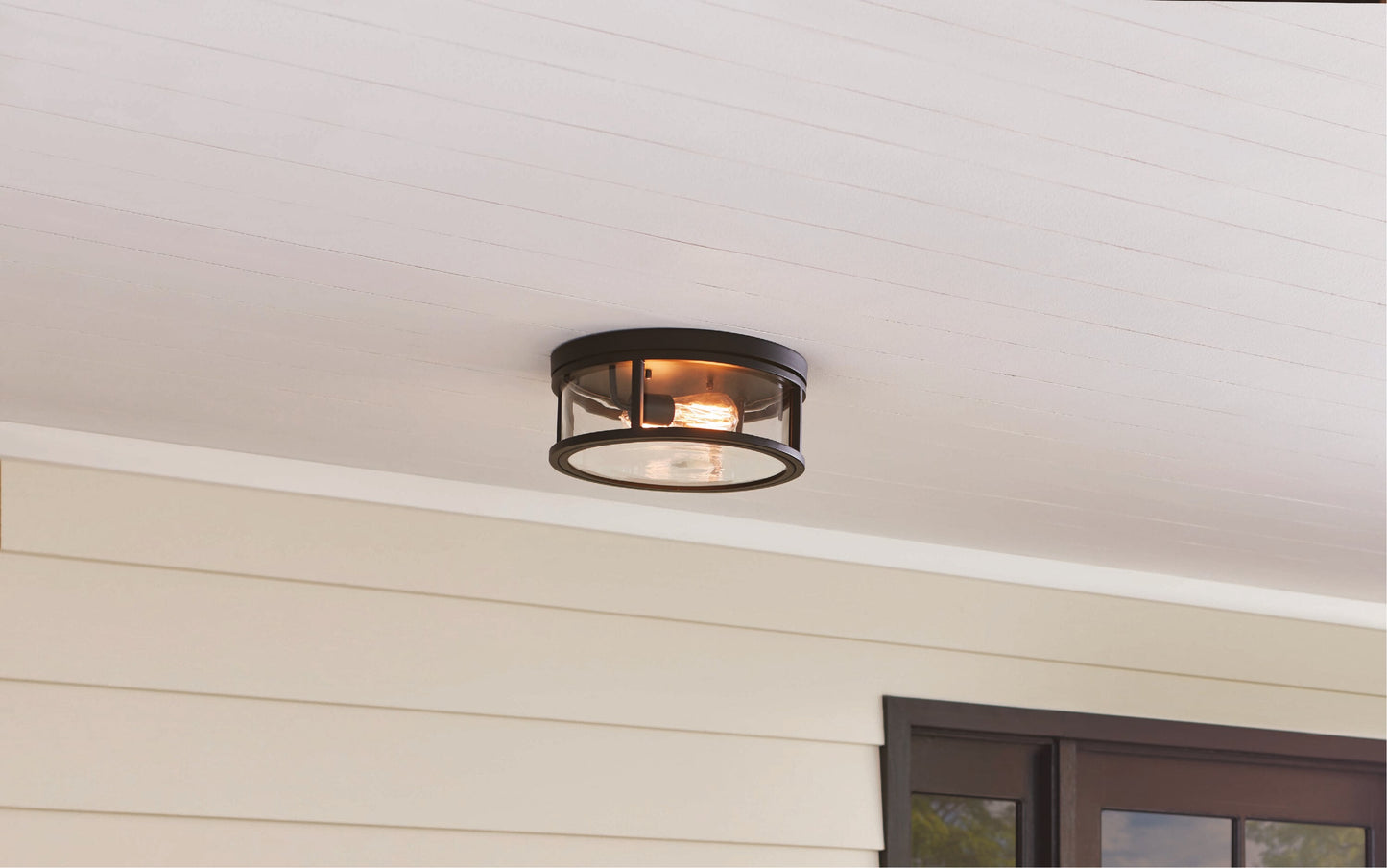 allen + roth 13-in Matte Black Flush Mount