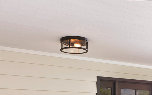 allen + roth 13-in Matte Black Flush Mount