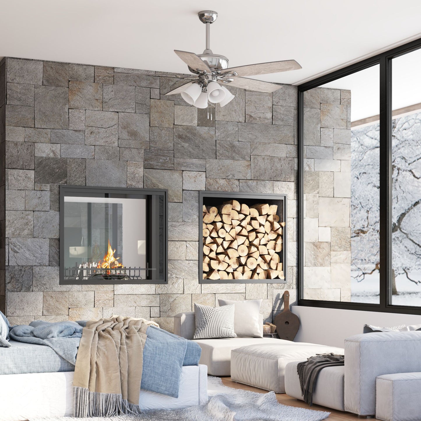 Harbor Breeze Notus 52-in Brushed Nickel LED Fan