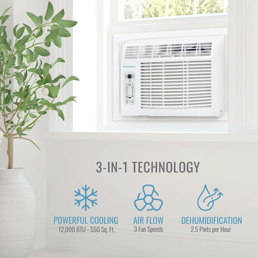 Keystone 500-sq ft Window AC with Remote