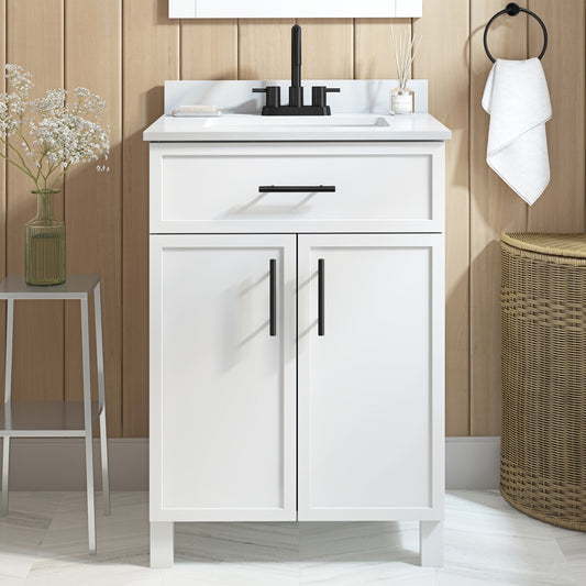 Style Selections Dolton 24-in White Vanity Sink