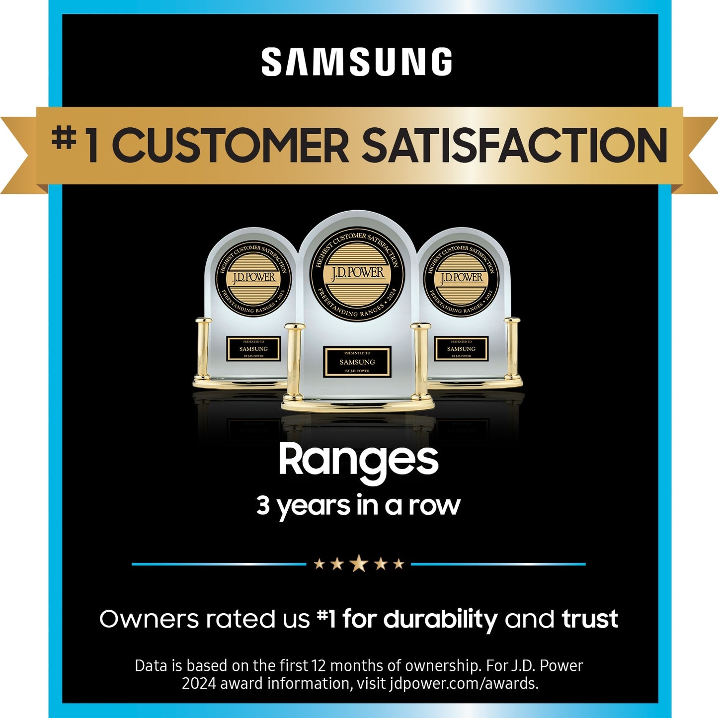 Samsung 30" 5-Burner Gas Range with Air Fry