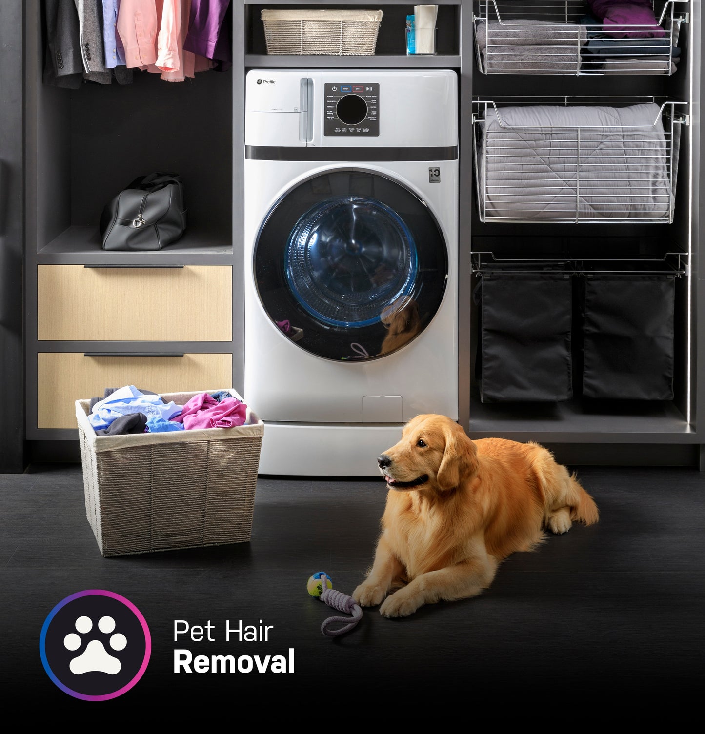 GE Profile Pet Hair 4.6-cu ft Washer/Dryer