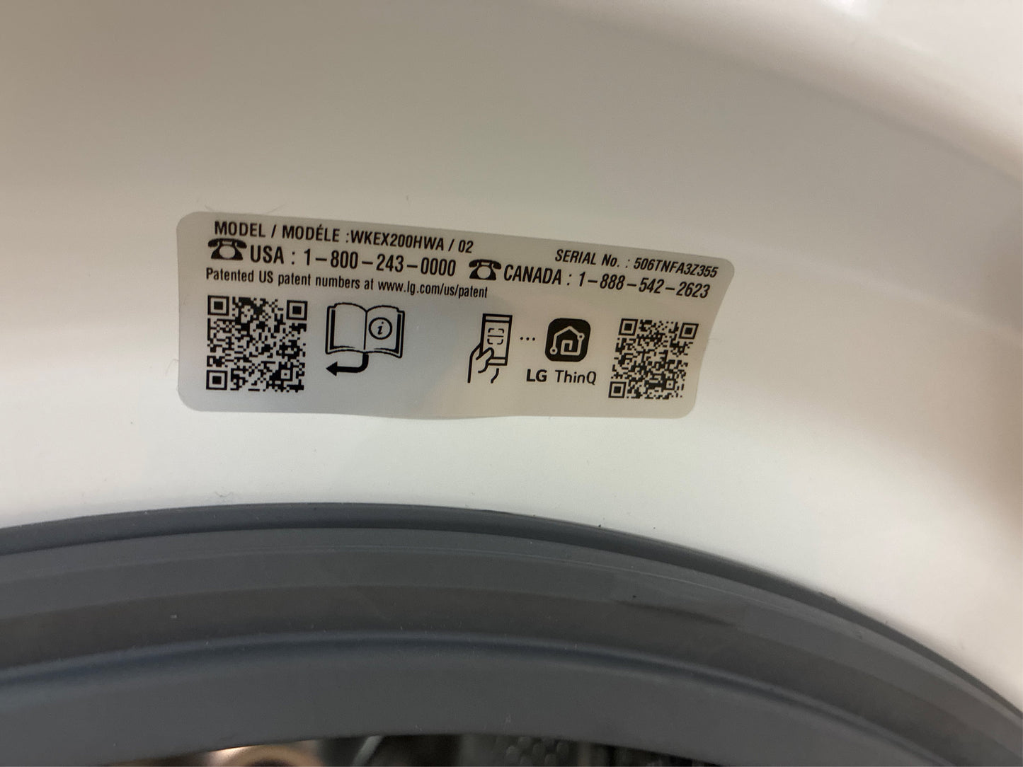 LG WashTower Stacked Laundry Center 4.5 Cu.Ft.