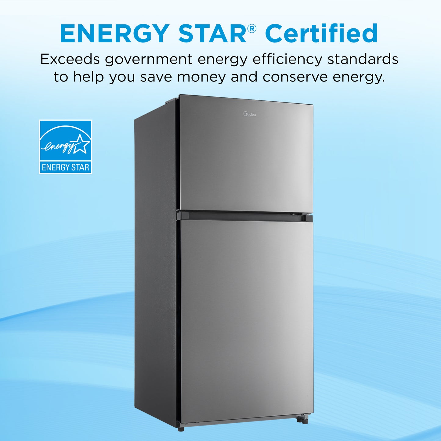 Midea 18.1-cu ft Top-Freezer Fridge (Stainless)