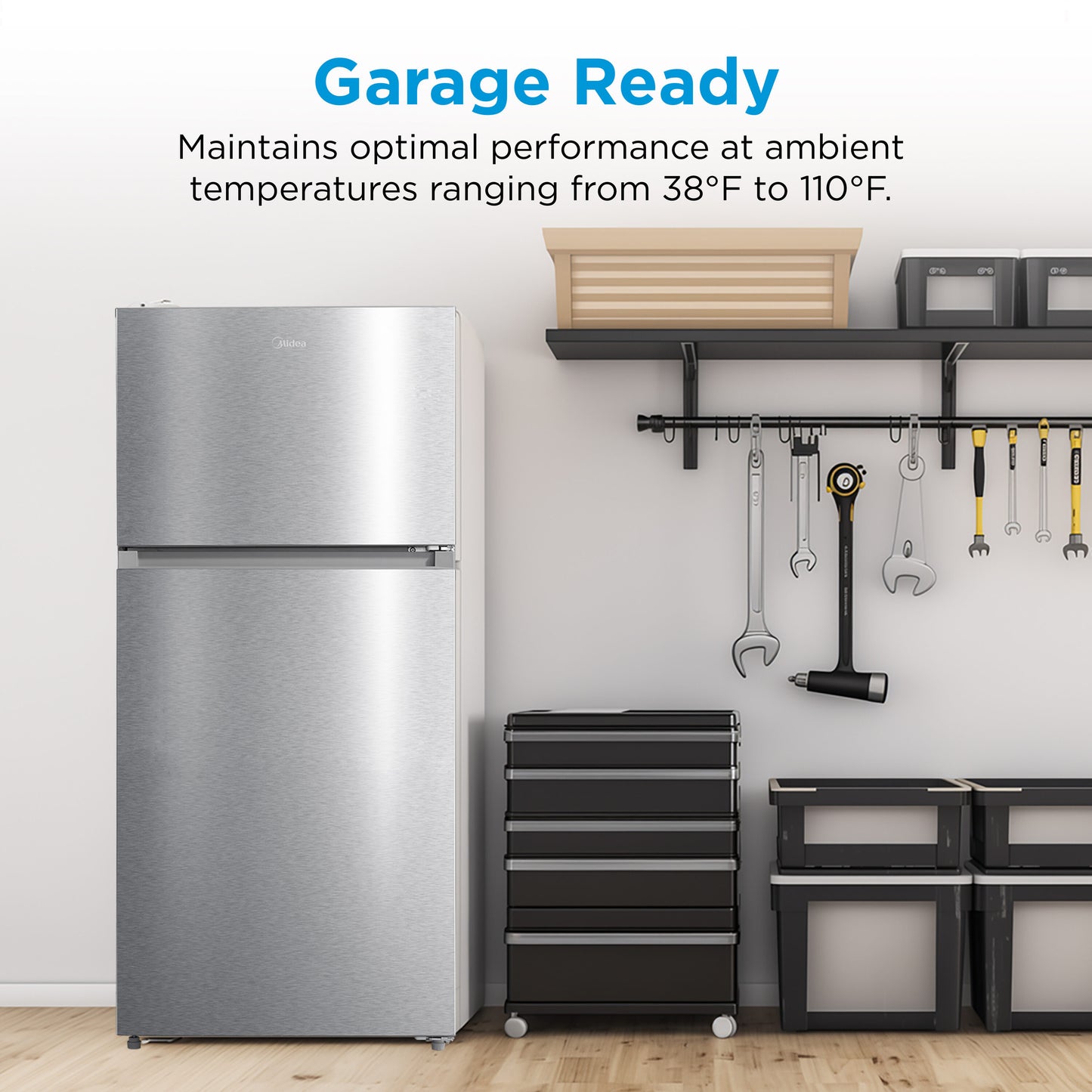 Midea 18.1-cu ft Top-Freezer Fridge (Stainless)