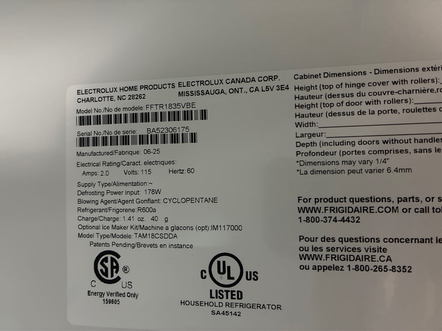 Frigidaire 30 in. 18.3 cu. ft. Top Freezer Refrigerator