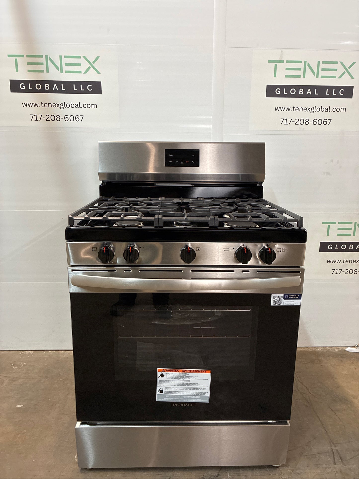 Frigidaire 30 in. 5-Burner Gas Range, Stainless Steel