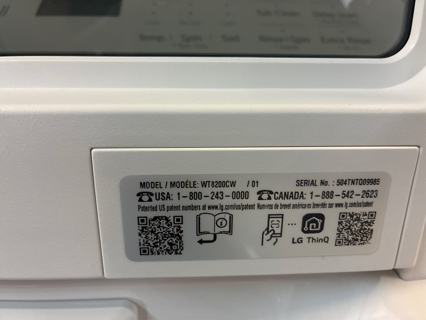 LG 5.0 cu.ft. SMART Washer in Alpine White