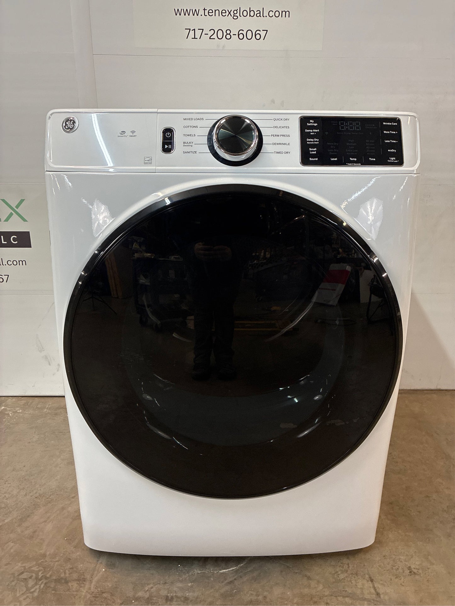 GE 7.8 cu. ft. Smart Front Load Electric Dryer, White