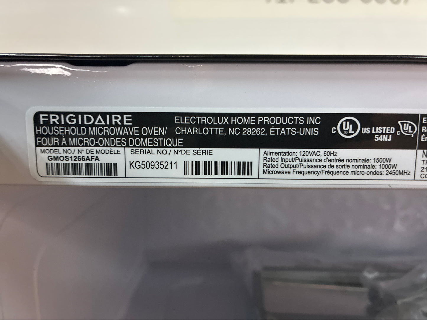 Frigidaire Gallery 30 in. 1.2 cu. ft. Microwave Steel