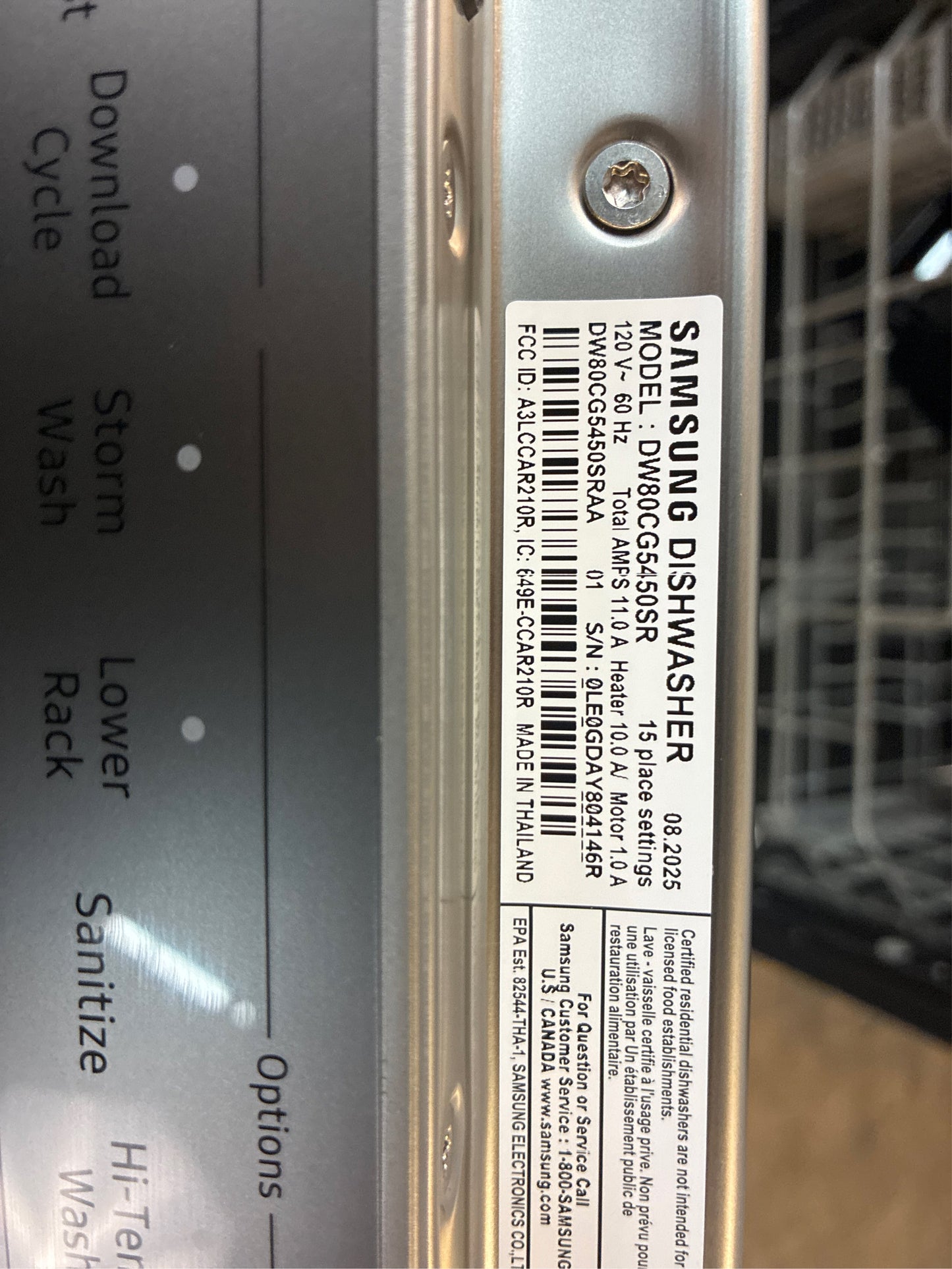 Samsung AutoRelease 24 Dishwasher SS
