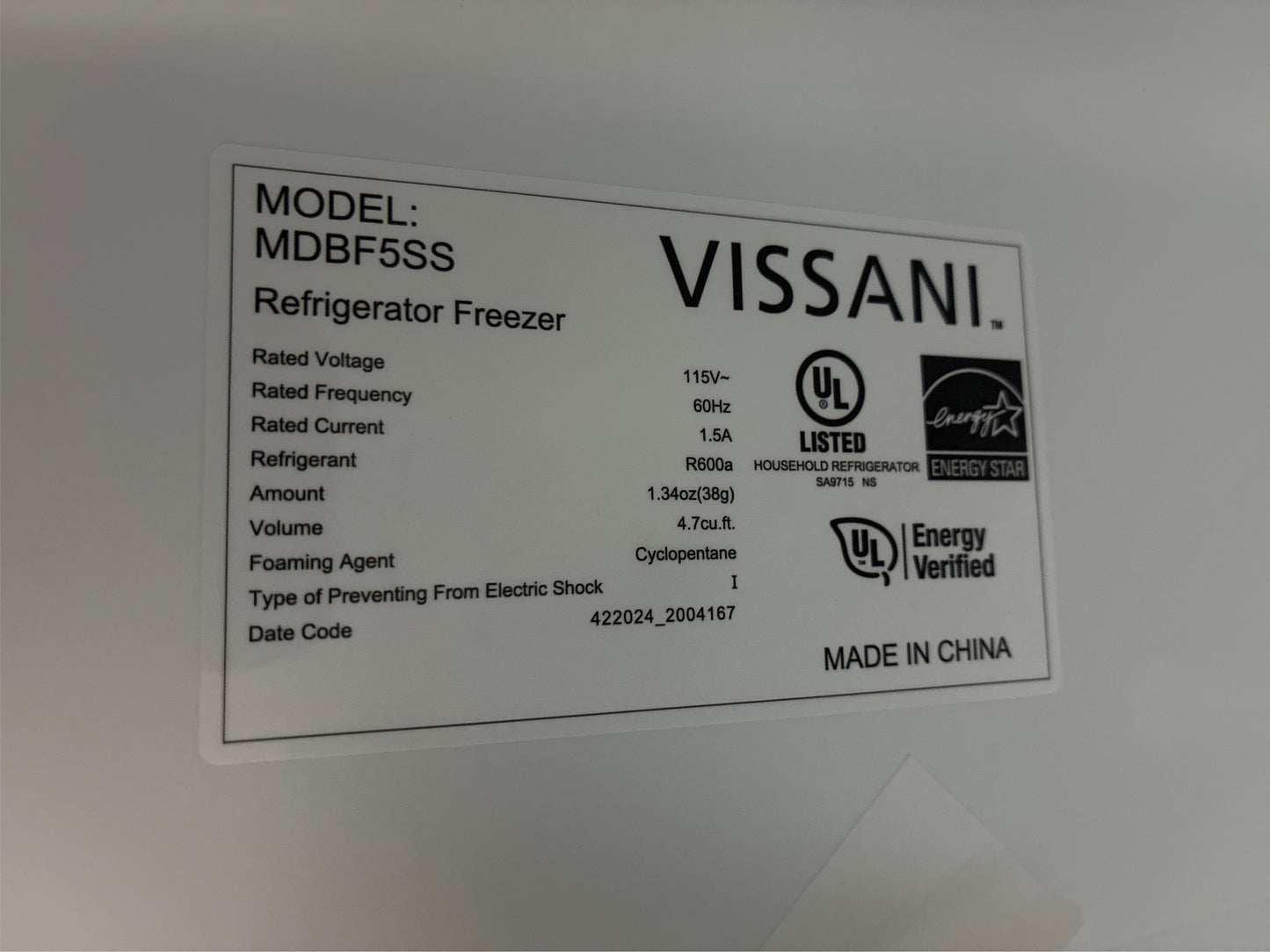 18.50 in. Bottom Freezer Refrigerator