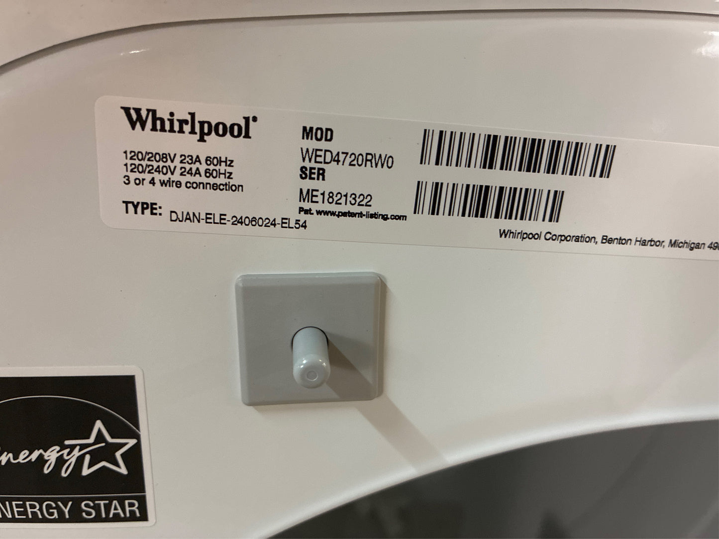 Whirlpool 7.4 Cu. Ft. Electric Dryer, Quick Dry