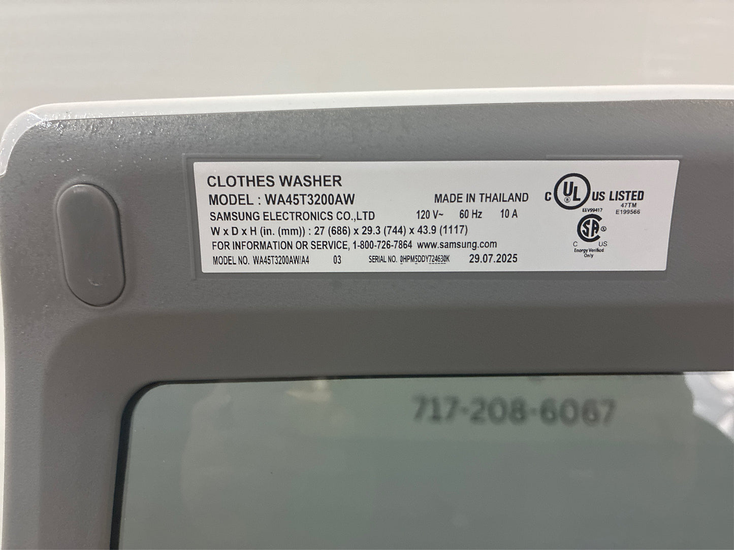 Samsung 4.5 cuft. Top Load Washer