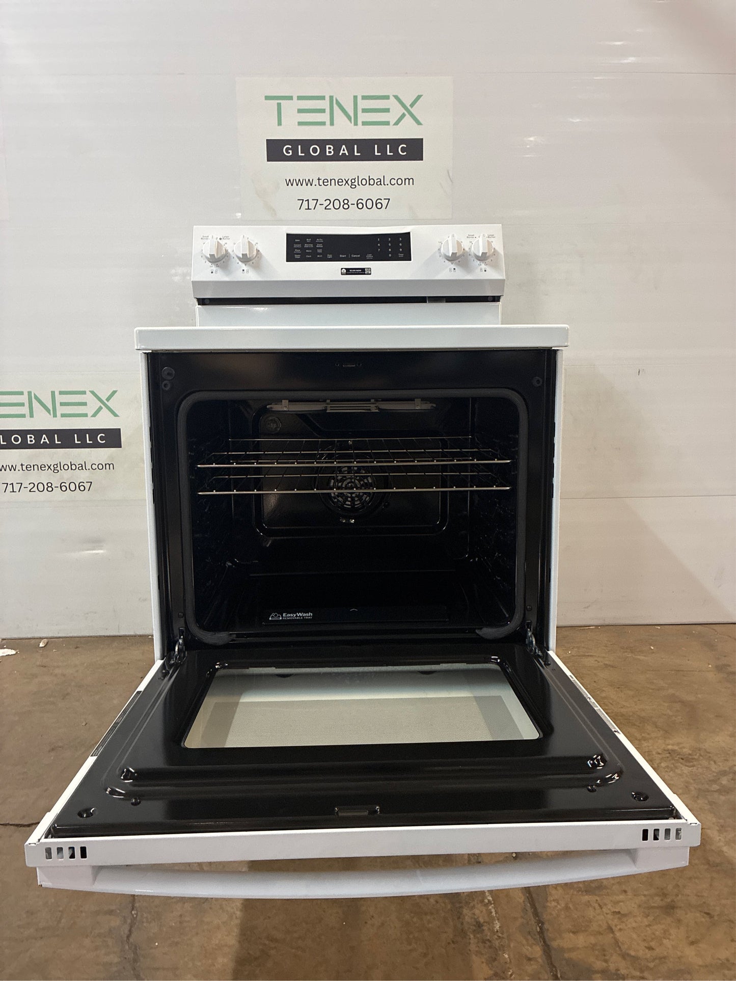 GE 30-in 5-Burner Smart Electric Range White