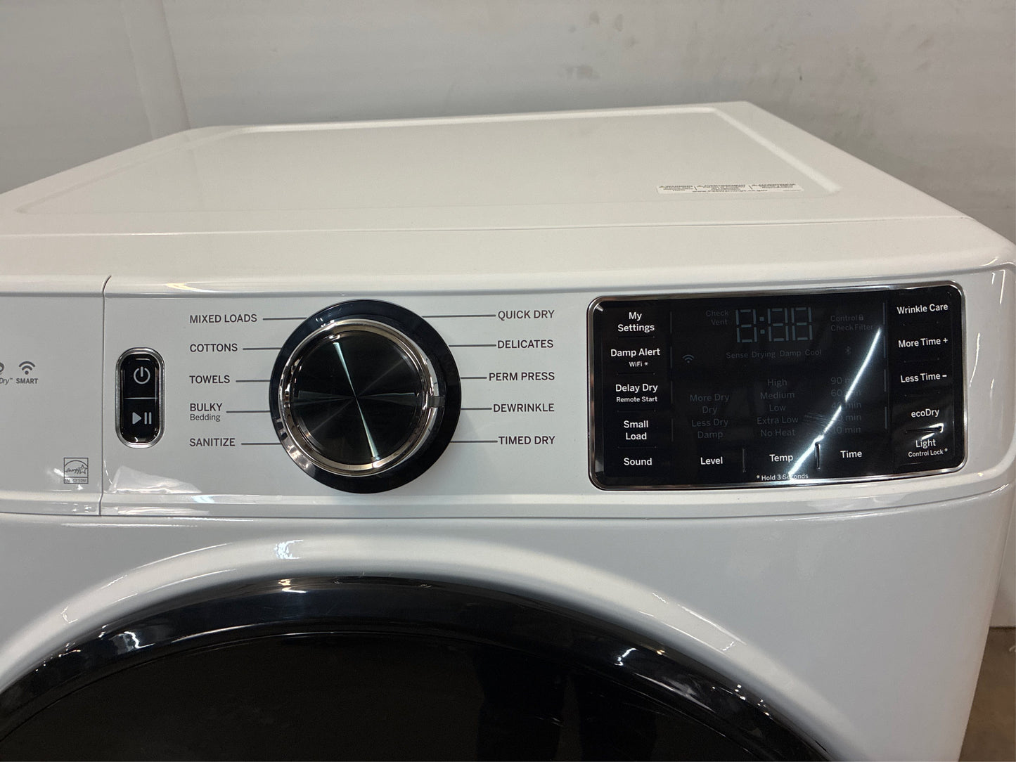 GE 7.8 cu. ft. Smart Front Load Electric Dryer, White