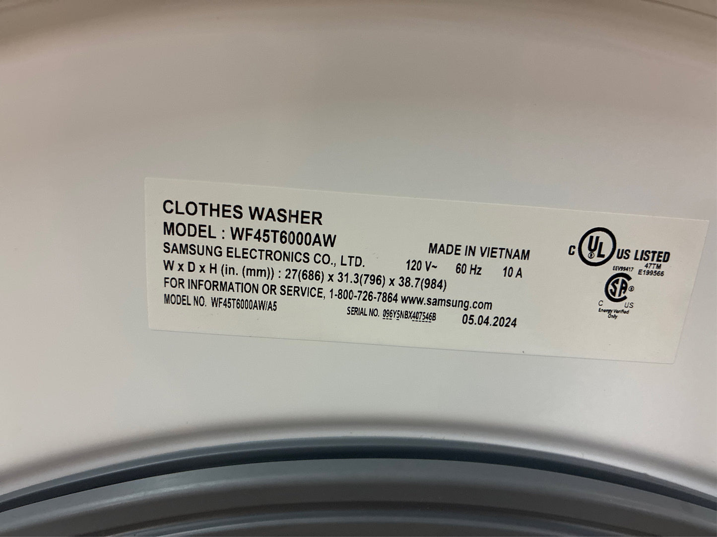 Samsung 4.5-cu ft Front-Load Washer (White)