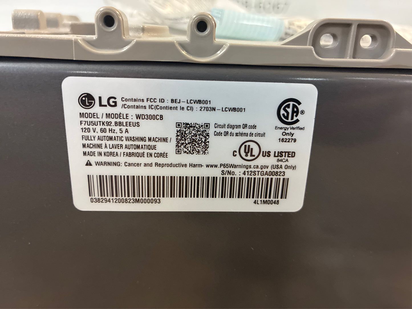 LG 27" W 1 cu. ft. Pedestal Washer