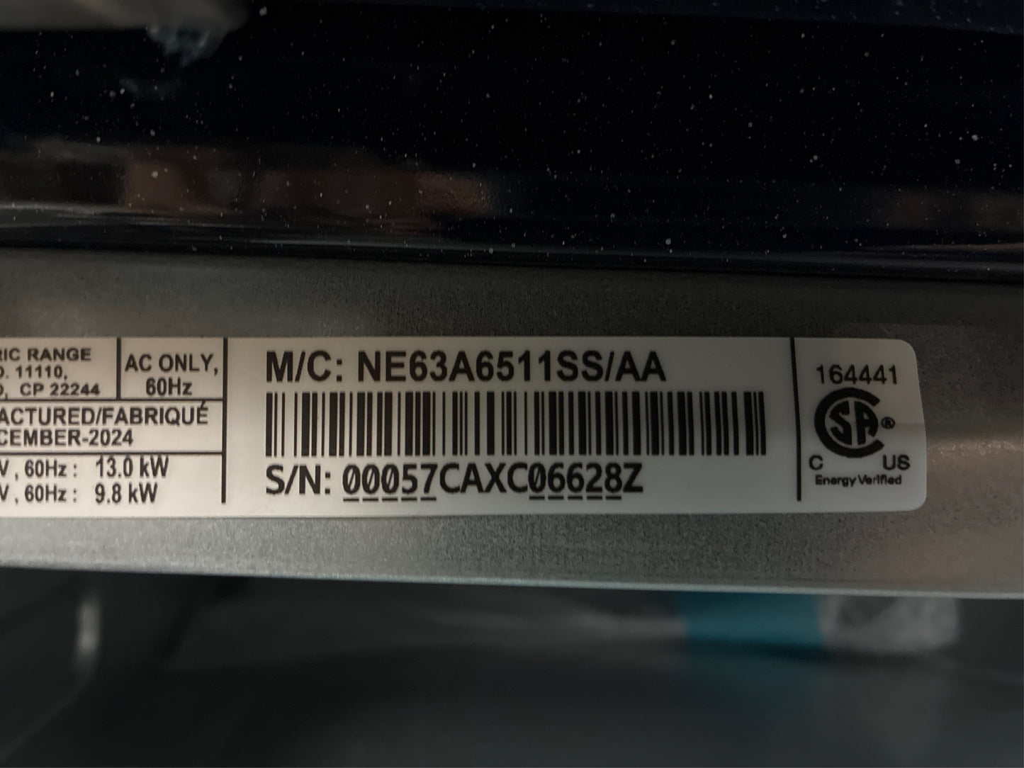 Samsung 6.3 cuft 5 - Burner Electric Range