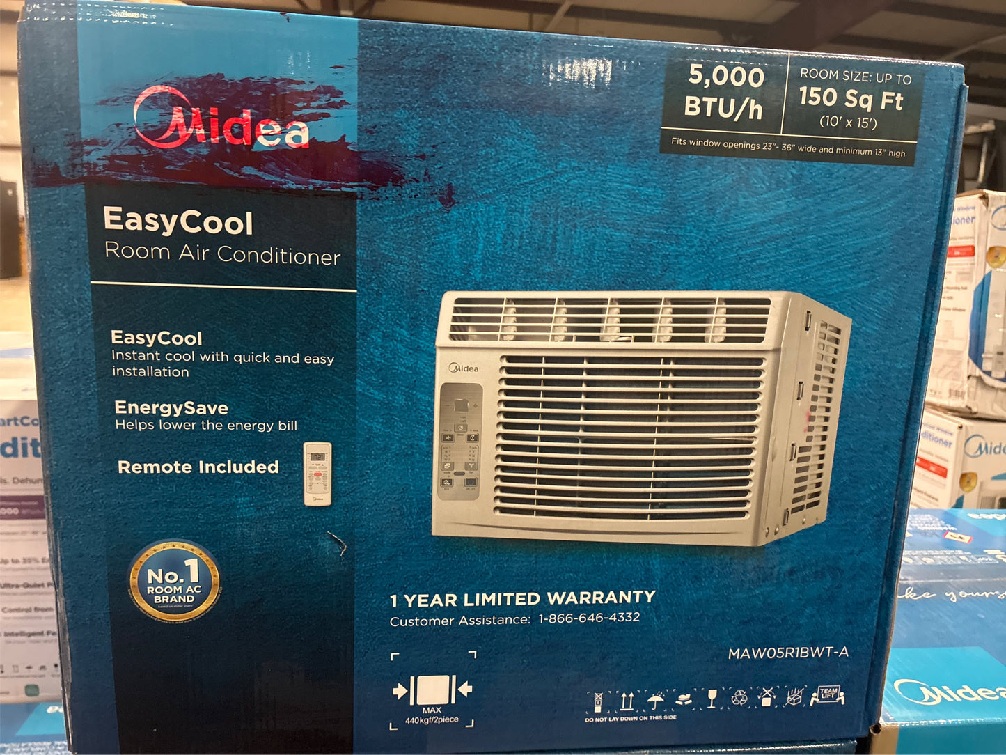 Midea 5,000 BTU Window AC, 150 sq ft, Remote