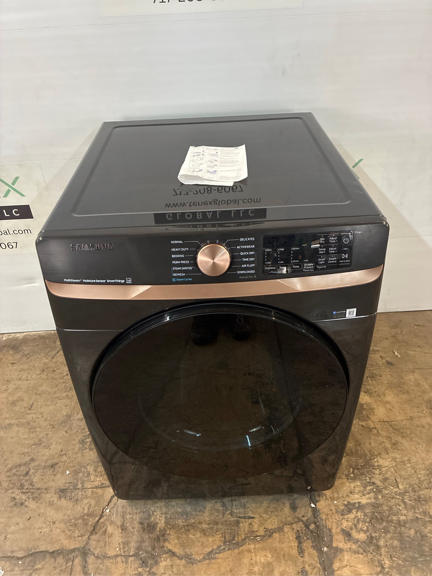 Samsung Smart Electric Dryer, Brushed Black