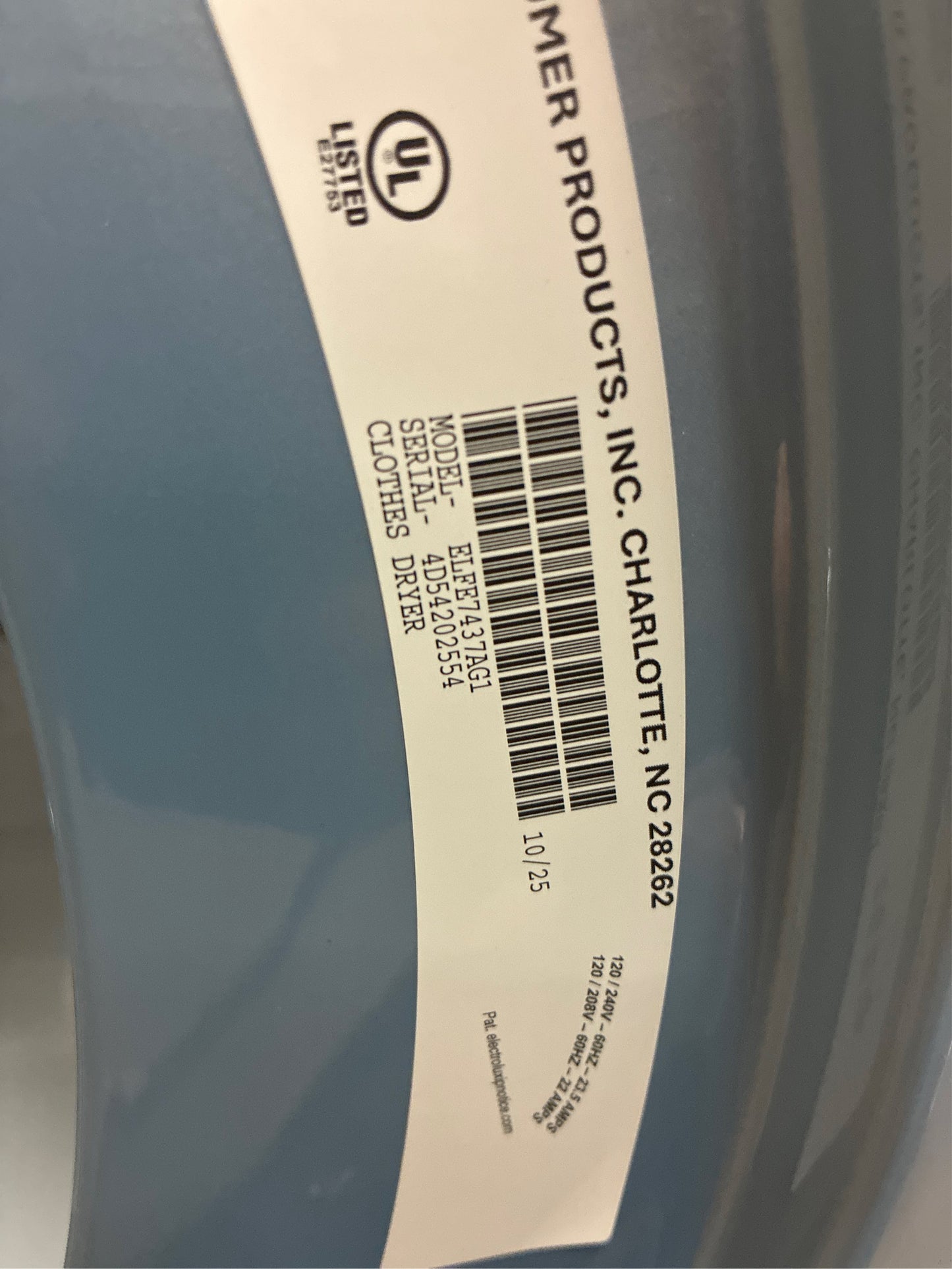 Electrolux 8-cu ft Steam Cycle Electric Dryer
