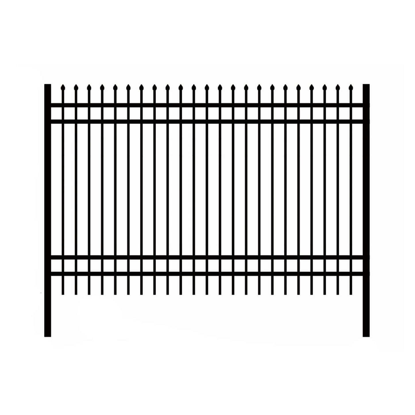 10x7 ft Steel Fence with 4 Rails, 30 Panels