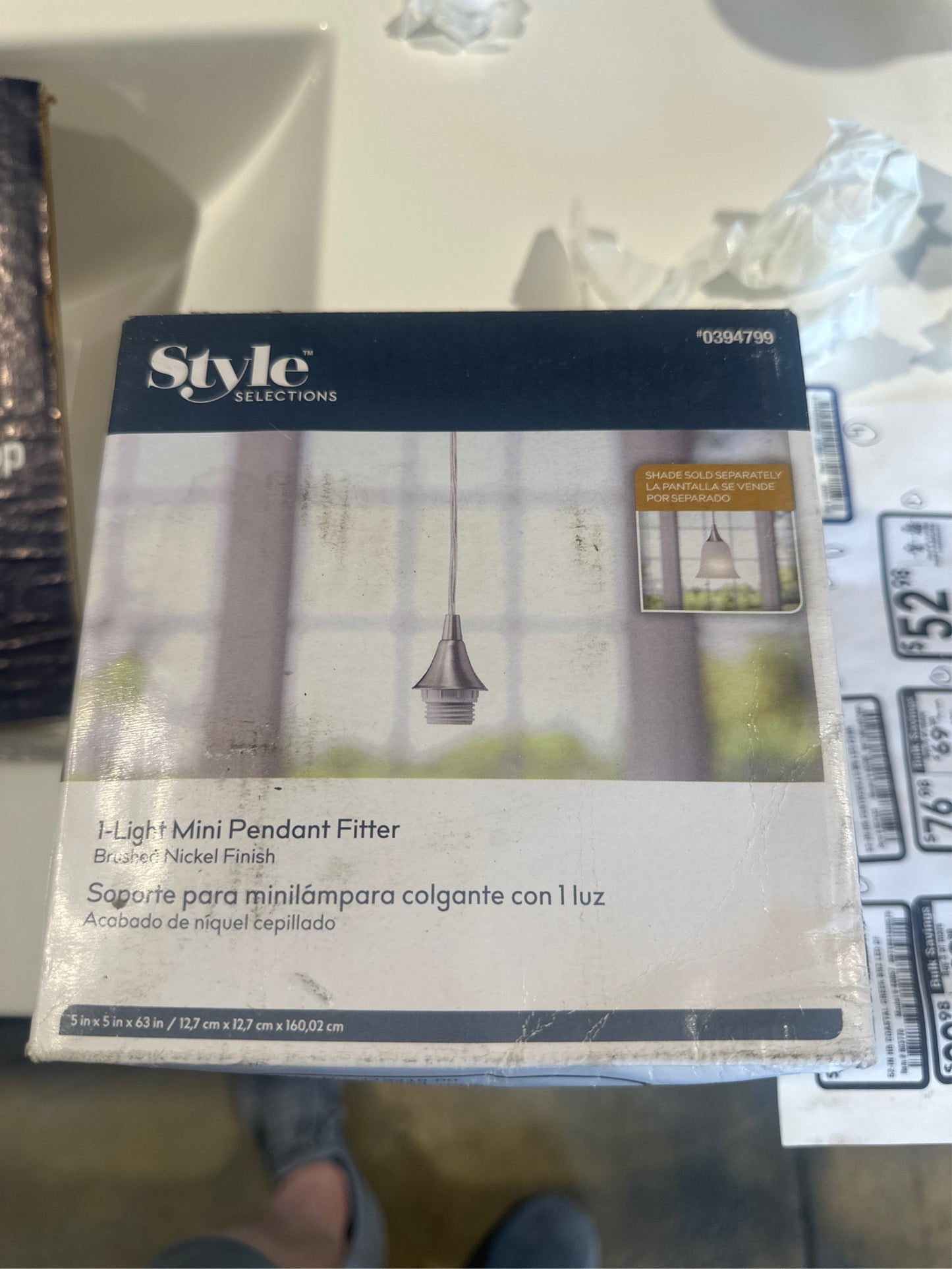 Style Selections Nickel Cylinder Pendant Light