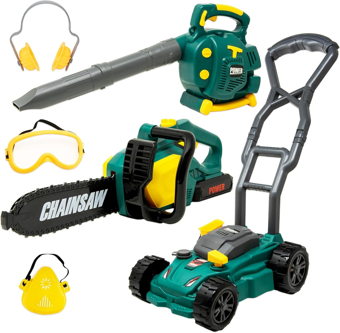 Kids Leaf Blower Toy Chainsaw Set w/ Gear