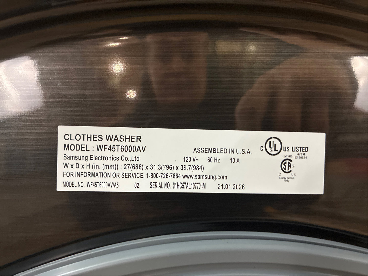Samsung 4.5 cu. ft Front Load Washer, Brushed Black