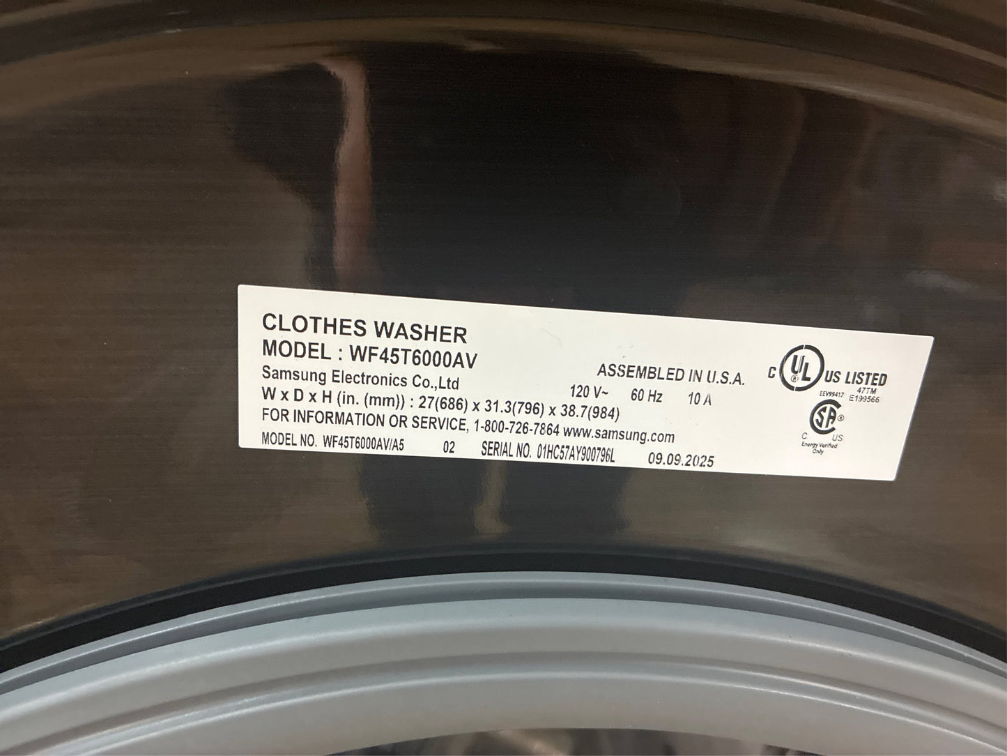 Samsung 4.5 cuft Front-Load Washer, Brushed Black