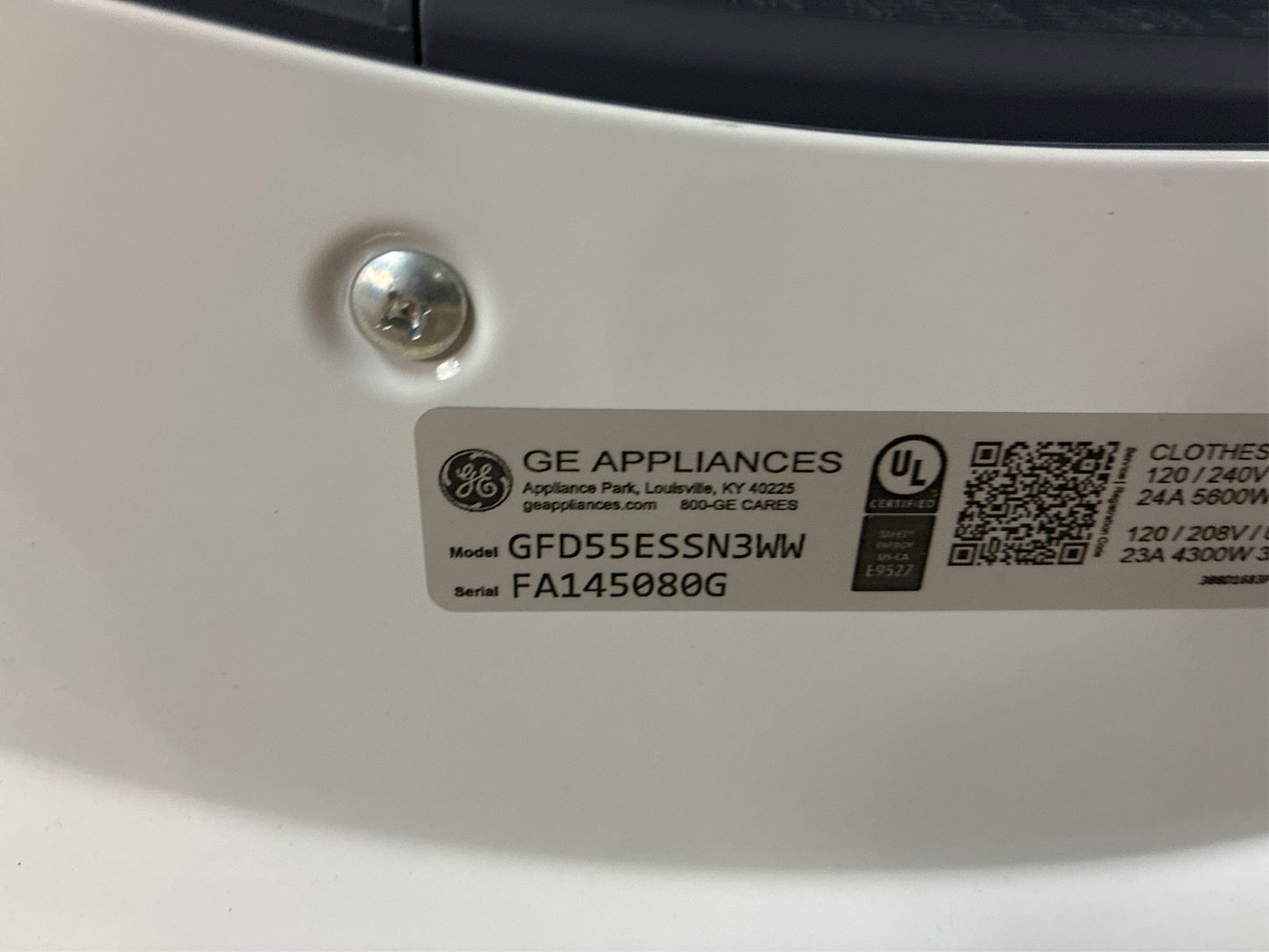 GE 7.8-cu ft Stackable Electric Dryer White