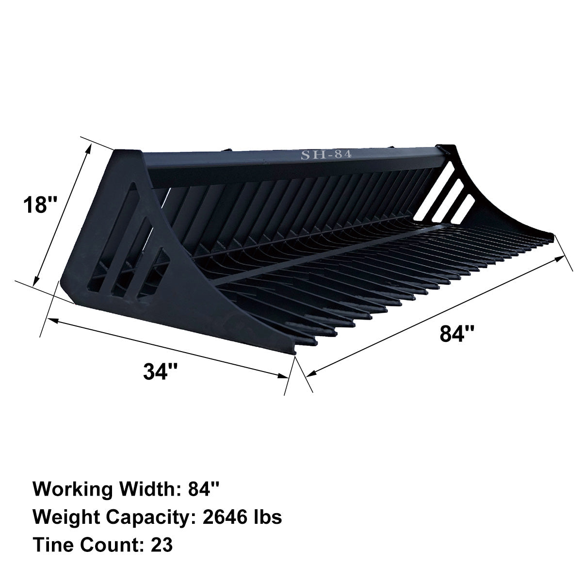 Greatbear Universal Skid Steer Rock Bucket