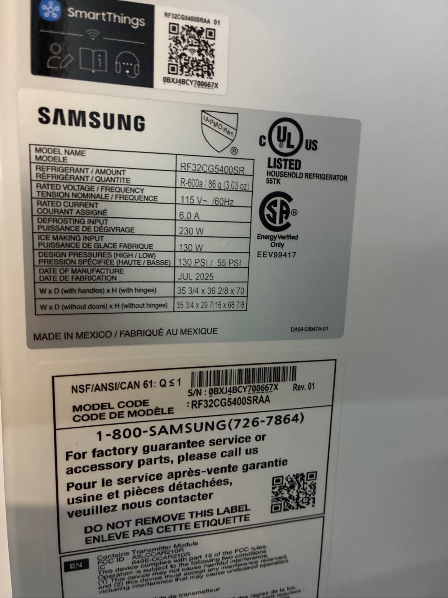 Samsung 31 cuft 3-Door French Door Refrigerator SS