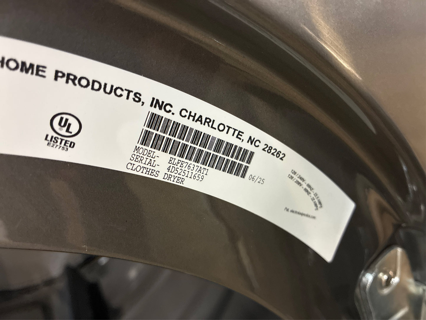 Electrolux 8 cu. ft. Vented Stackable Electric Dryer