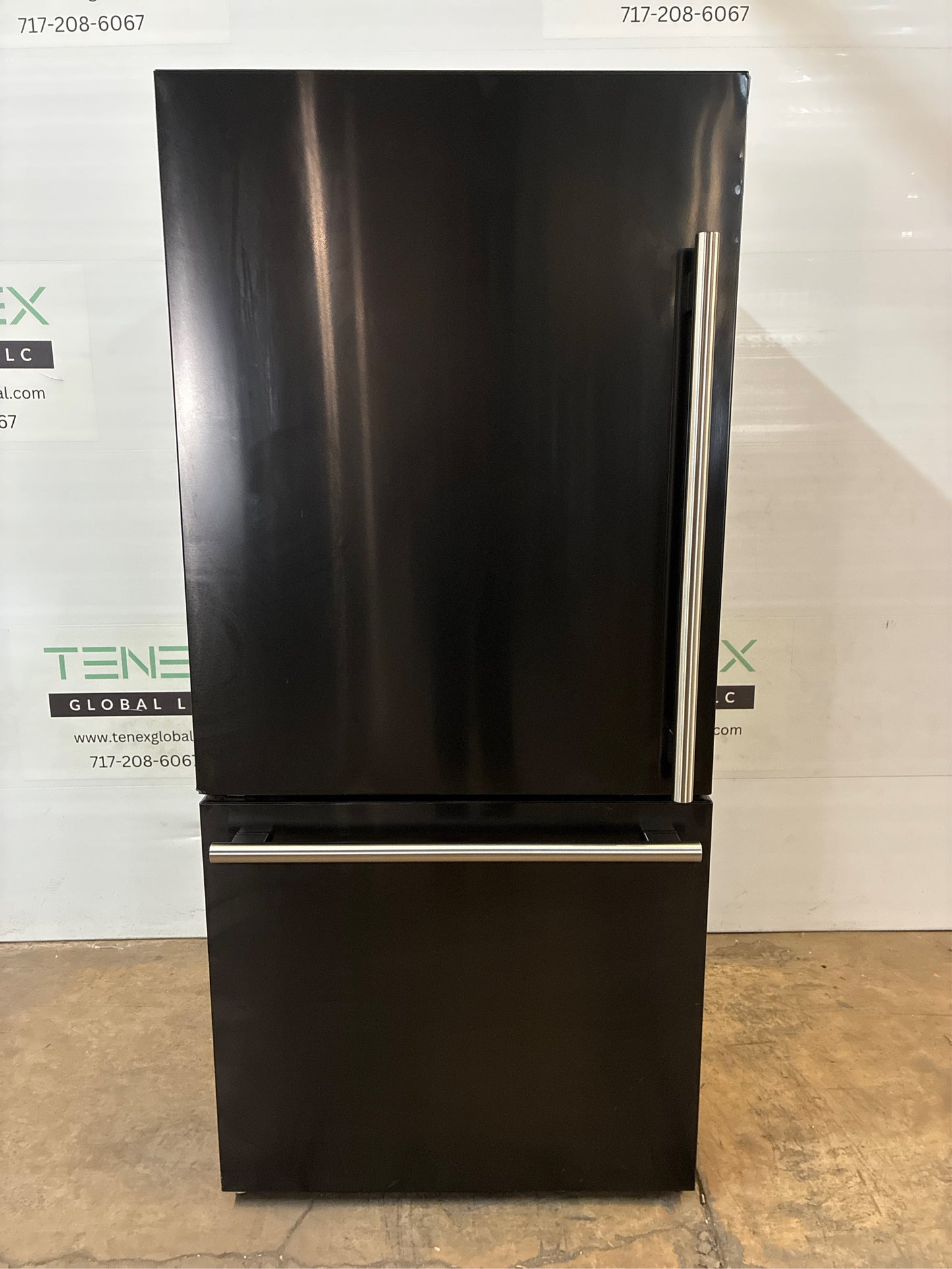 Forno Milano 31 in. Black Bottom Freezer with Ice Maker
