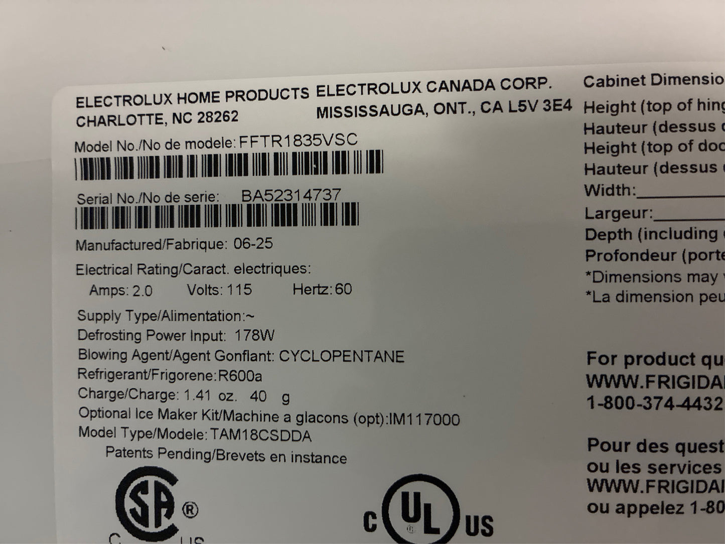 Frigidaire 30 in. Top Freezer Refrigerator, Steel