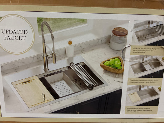 Allen+roth Single Bowl Dual-Mount Workstation Kitchen Sink Kit