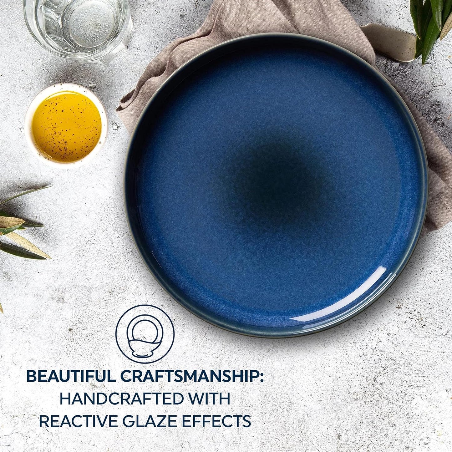 Corelle Stoneware 16-Piece Dinnerware Set, Navy